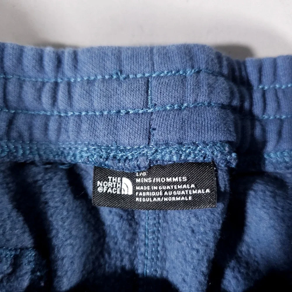 The North Face Sweatpants Mens L Blue Joggers Fleece Logo A7UOA
